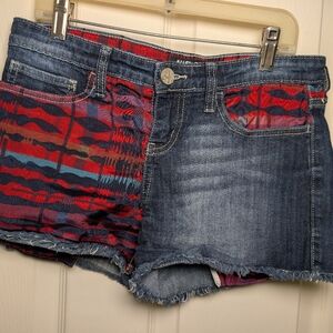 ALLEN B. By Allen Schwartz Women’s Micro Shorts Sz 2, Denim Western Aztec
